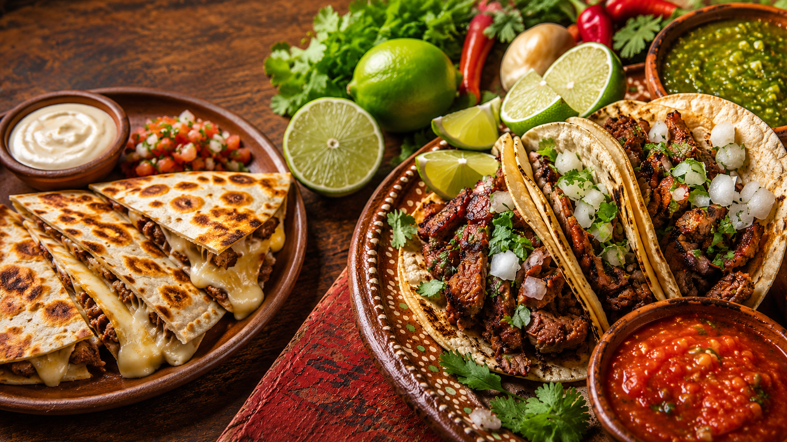 Tacos y quesadillas mexicanas recién hechas con limón, cilantro y salsas frescas — Quesadillas Lupita, Caldwell, ID